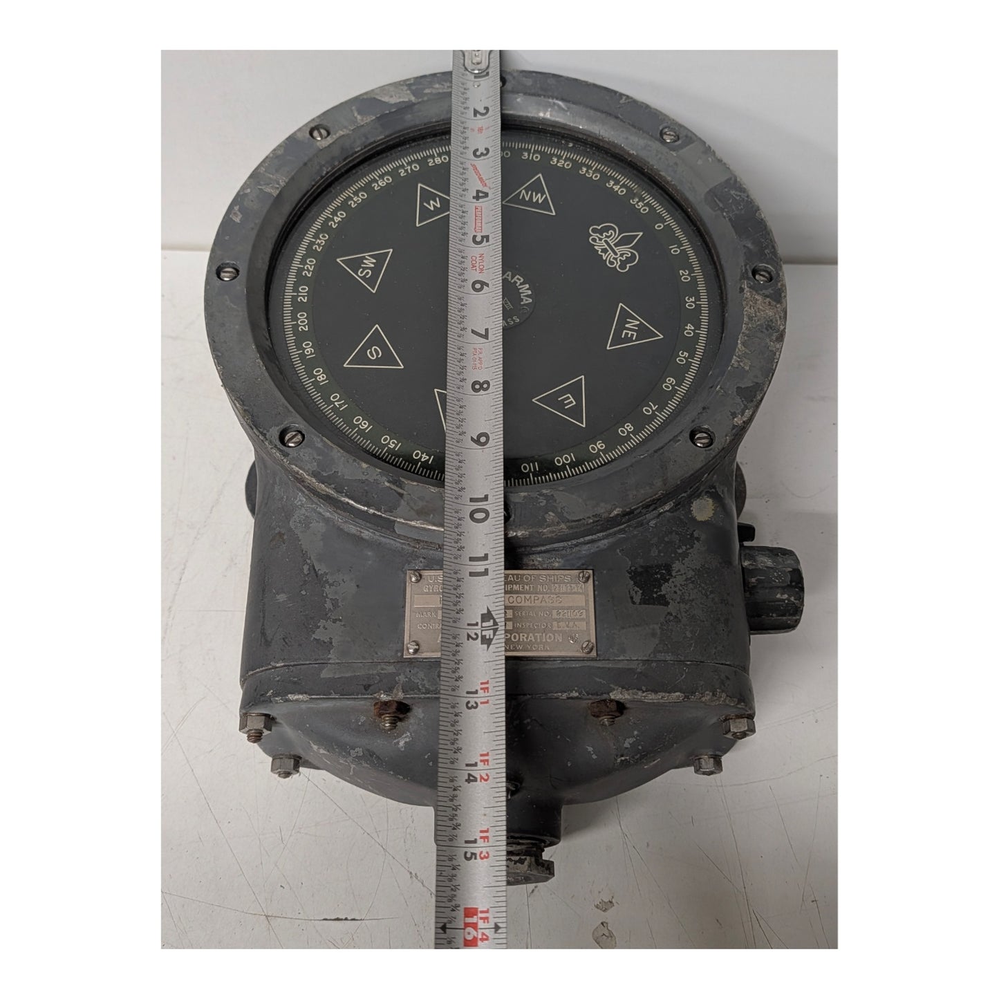 WWII US Navy Arma Corp MK XVIII Repeater Compass, Brooklyn NY