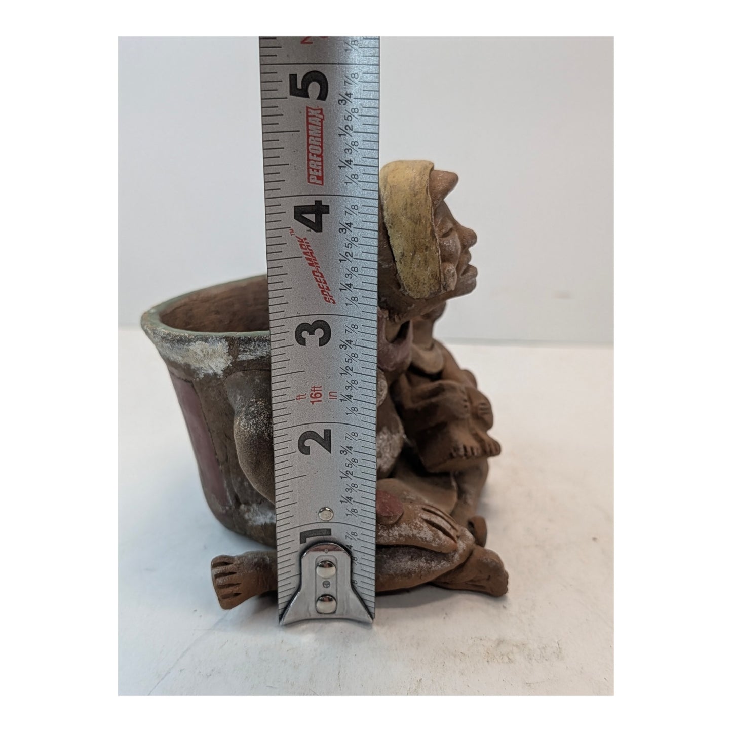 Vintage Pre-Columbian Style Terracotta Mother & Child Effigy Pot Sculpture