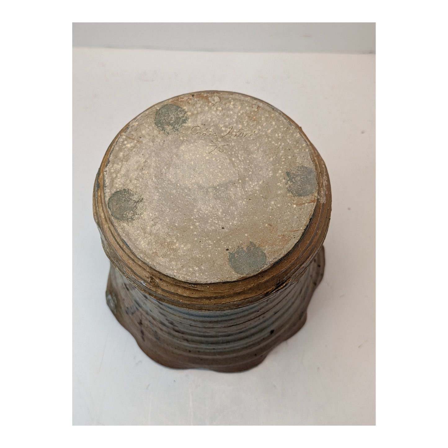 Signed Craig Stone Brutalist Studio Pottery Vase, 1975