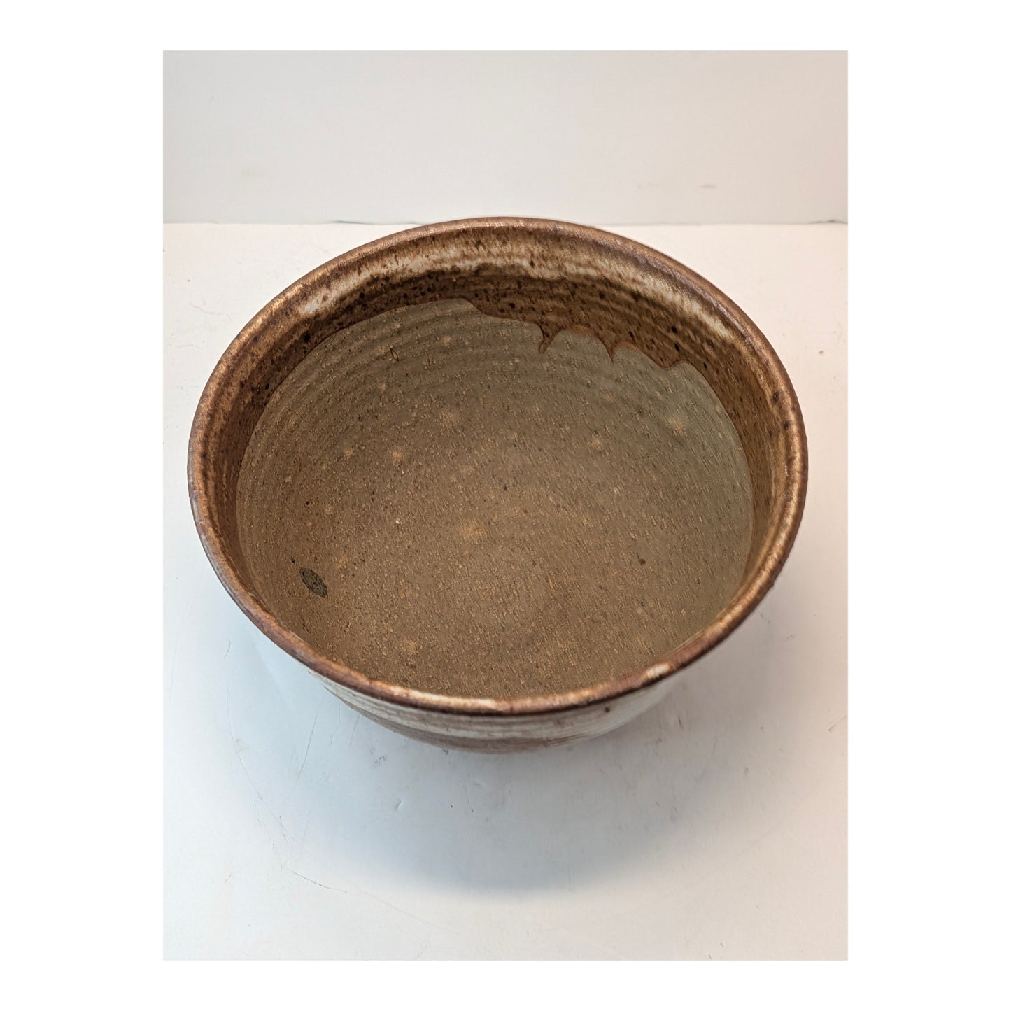 Signed Don Hall Studio Pottery Bowl, Rustic Wabi Sabi Stoneware, Vintage 1980s