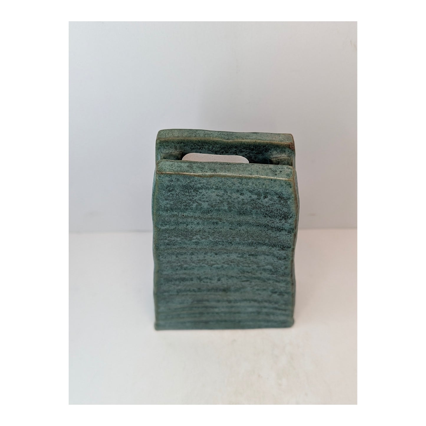 Signed Paul-Rejeanne Johnston Brutalist Studio Pottery Vase, Architectural Form