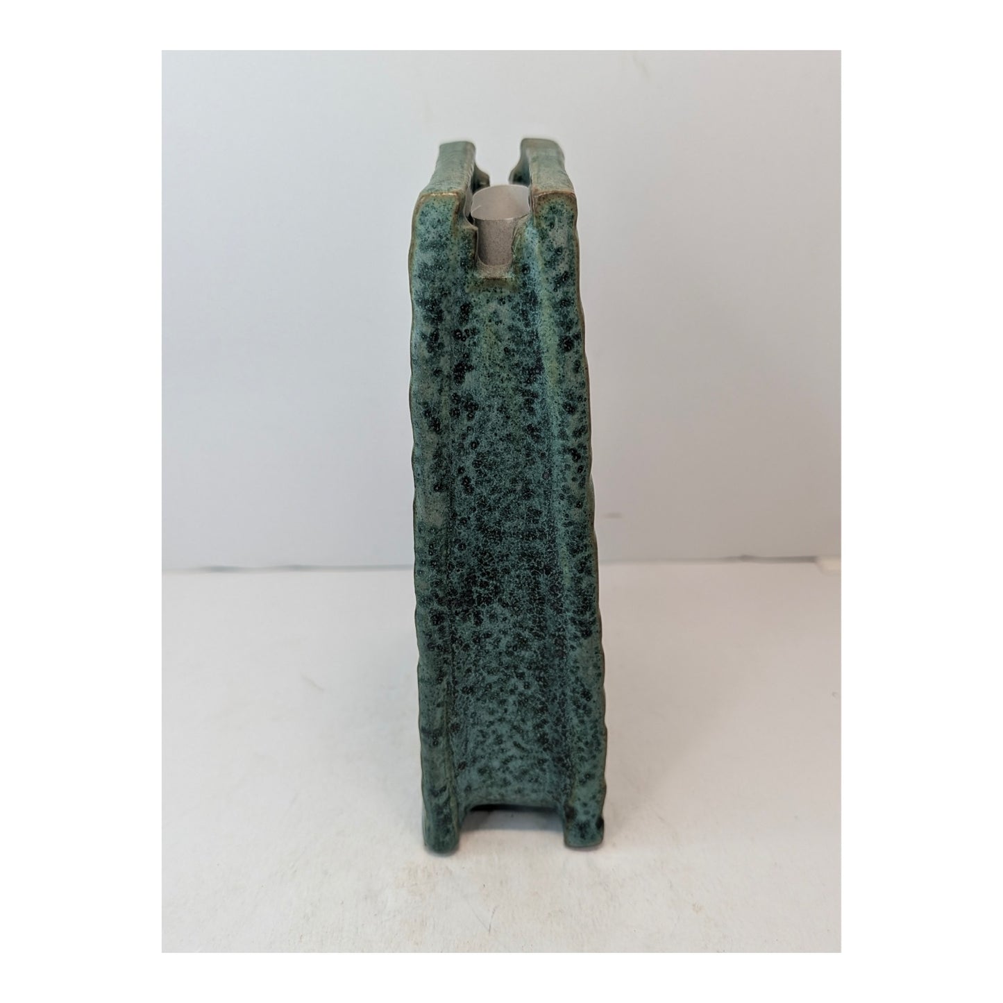 Signed Paul-Rejeanne Johnston Brutalist Studio Pottery Vase, Architectural Form