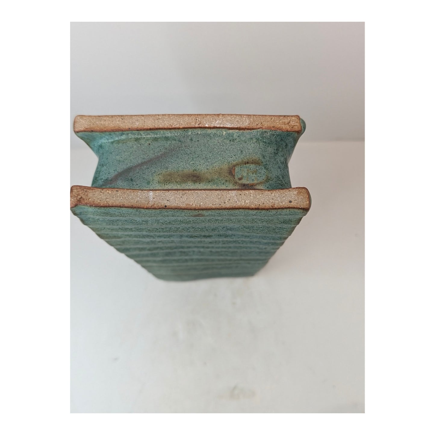 Signed Paul-Rejeanne Johnston Brutalist Studio Pottery Vase, Architectural Form
