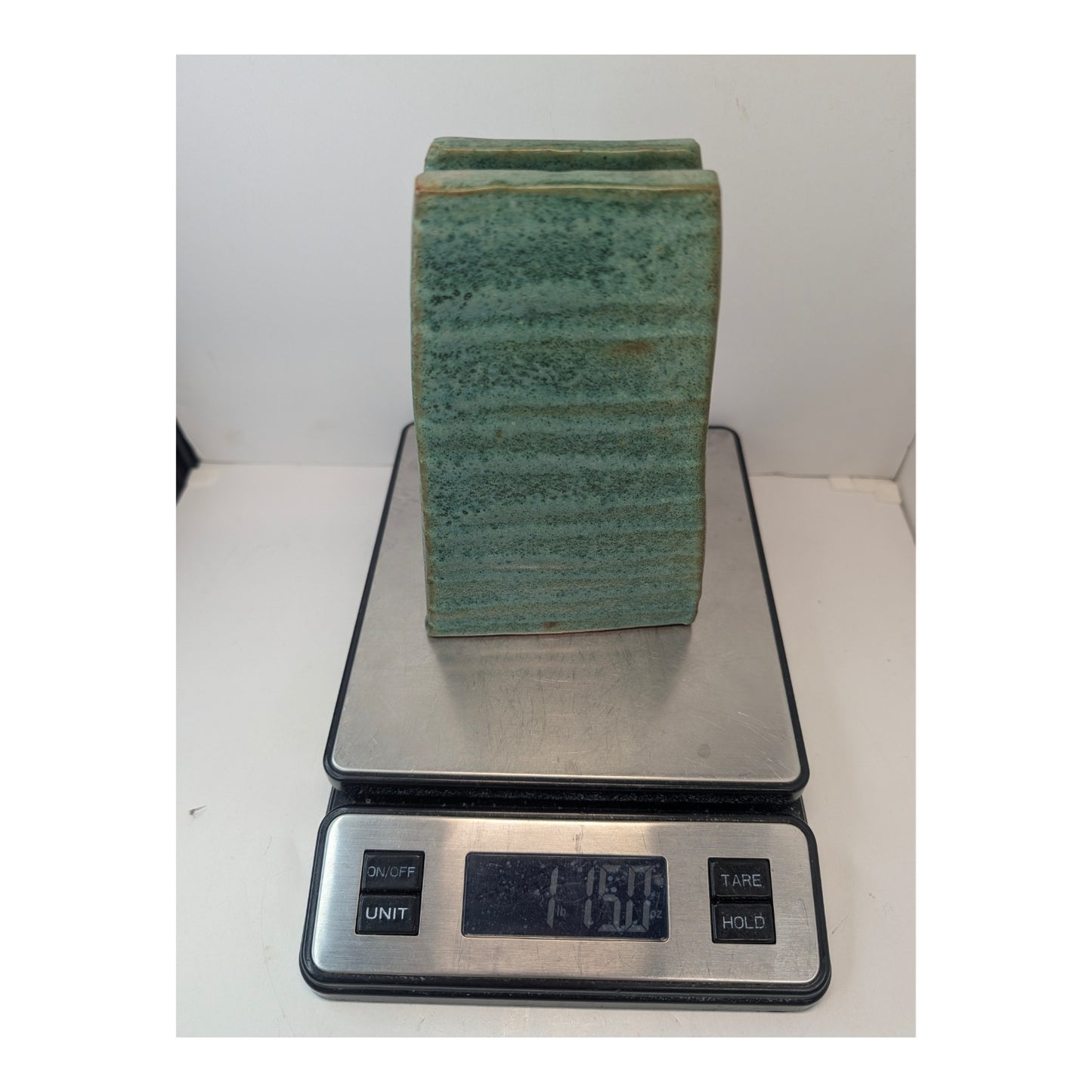Signed Paul-Rejeanne Johnston Brutalist Studio Pottery Vase, Architectural Form
