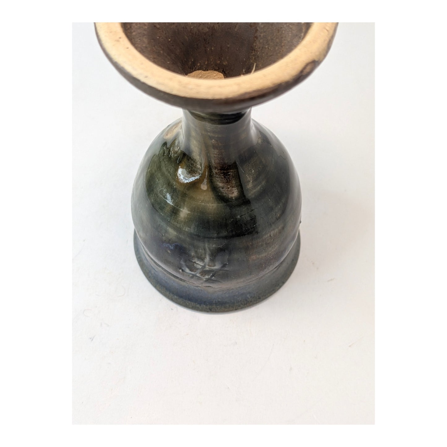 Vintage Studio Pottery Stoneware Goblet, Hand Thrown Brutalist Chalice