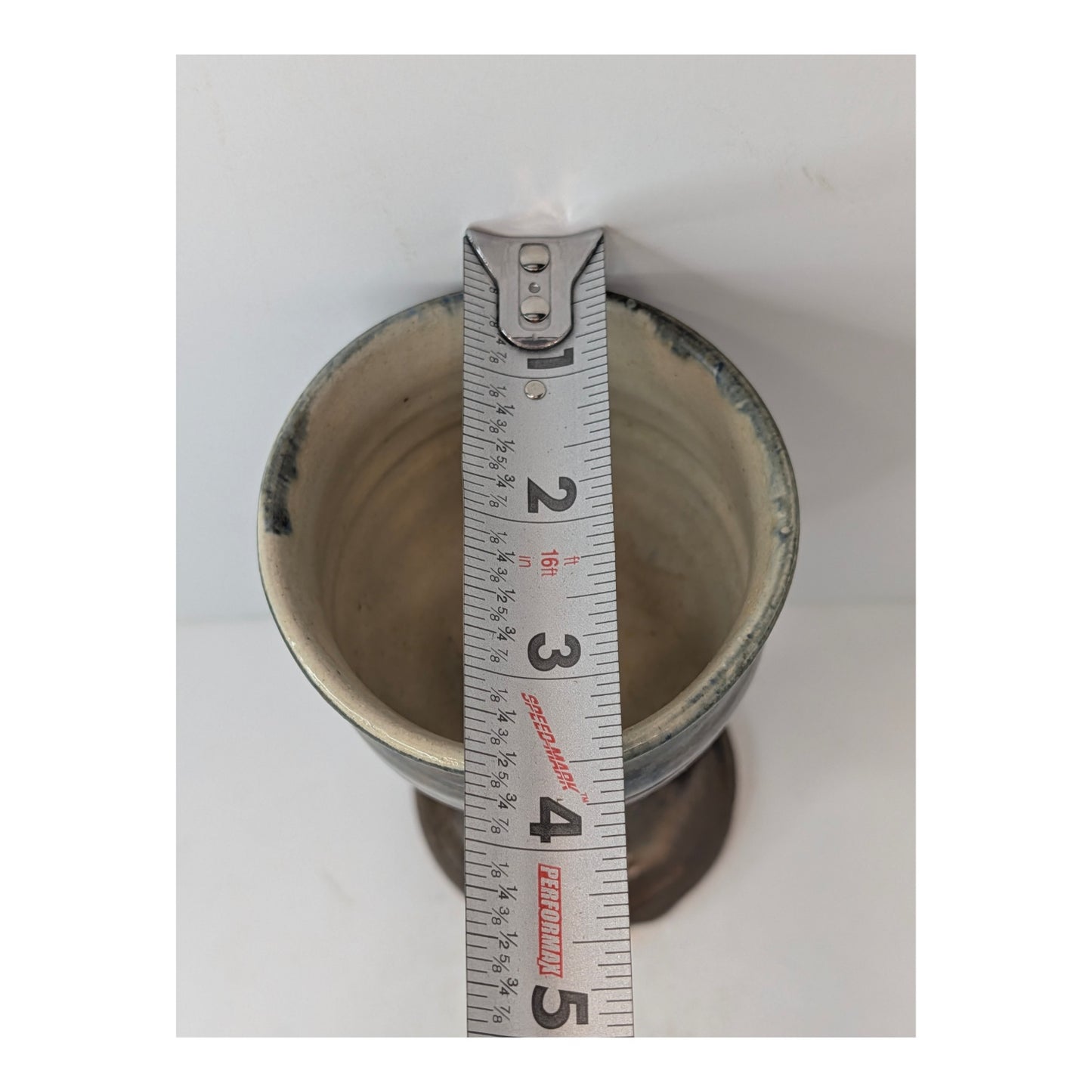 Vintage Studio Pottery Stoneware Goblet, Hand Thrown Brutalist Chalice