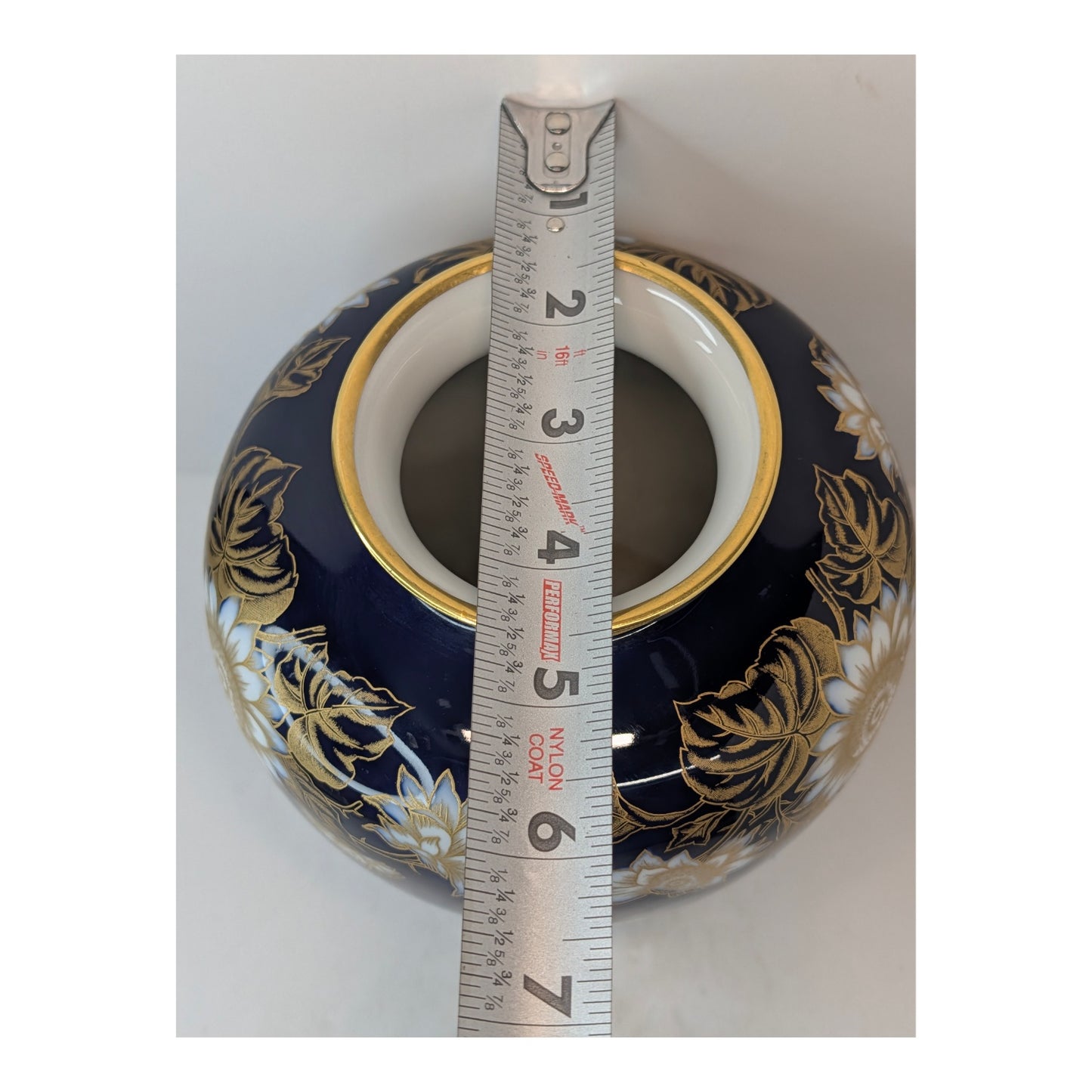Vintage Hutschenreuther Cobalt & Gold Gilt Floral Vase German Porcelain 5.75"