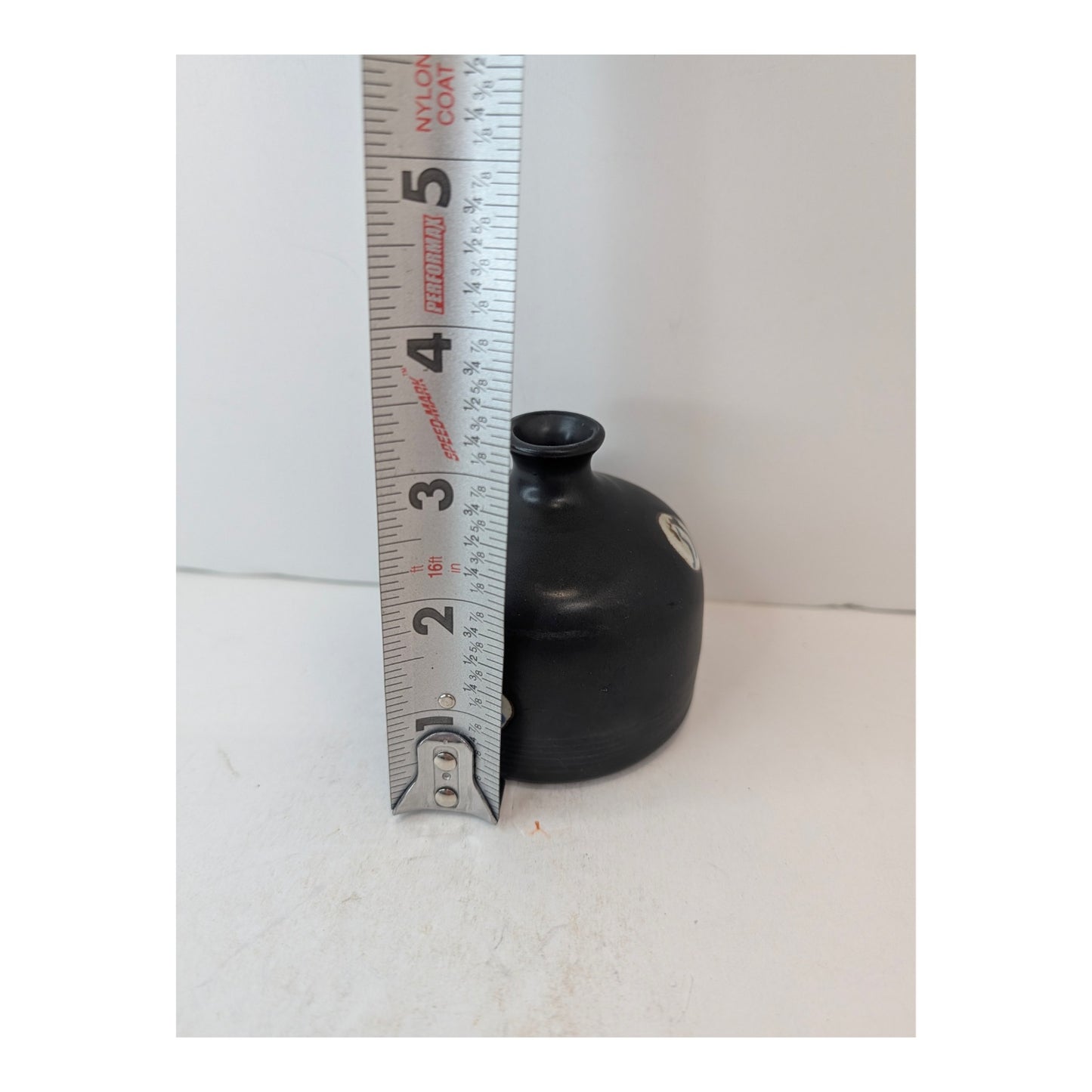Vintage Studio Pottery Bud Vase, Matte Black Wabi Sabi Japanese Style