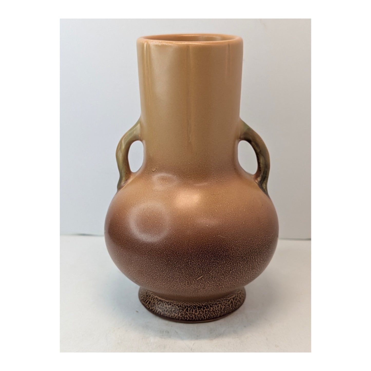 Vintage Roseville White Rose Art Pottery Vase 980-6, USA 1940s