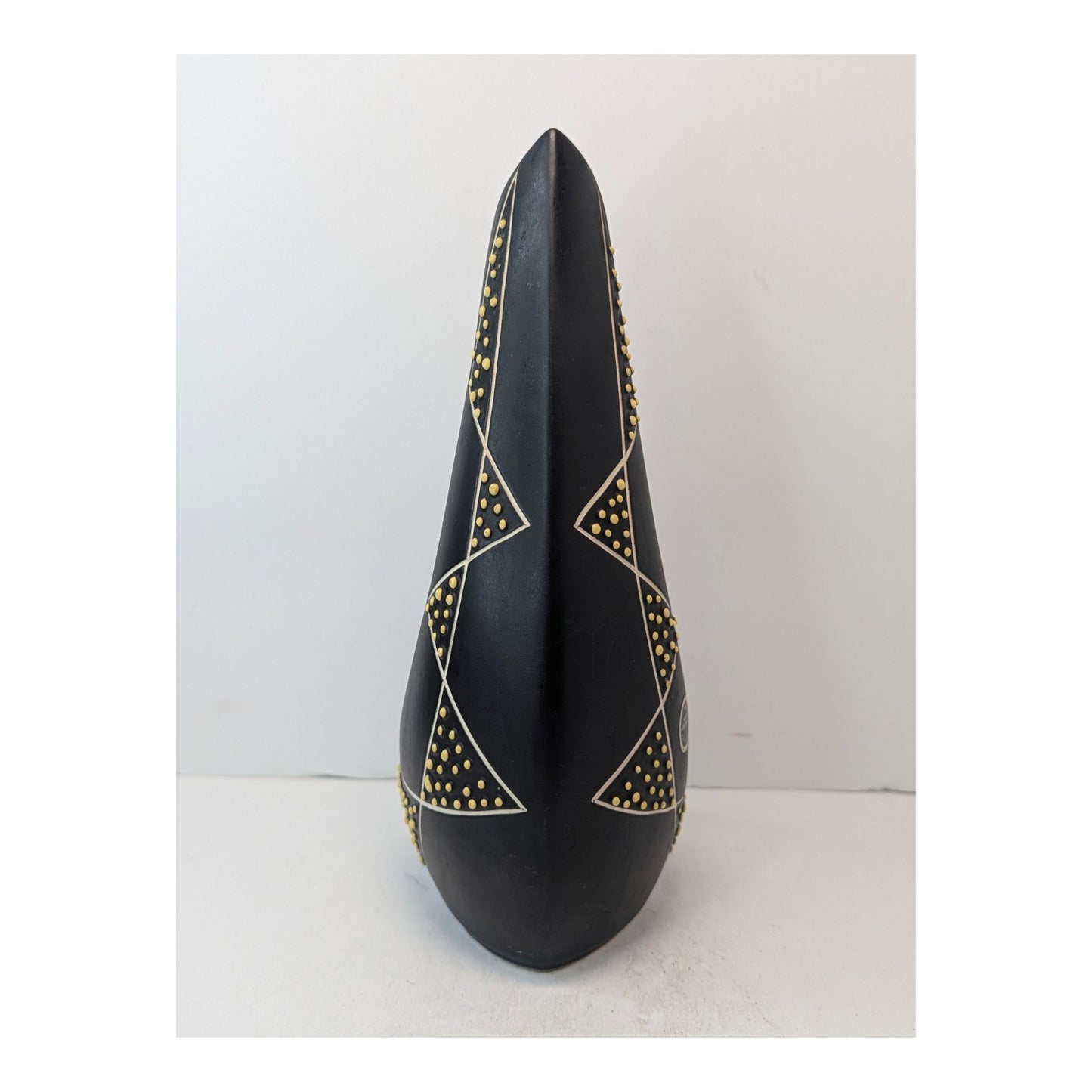 Vintage KPM Royal Porzellan Bavaria Horn Vase, Mid-Century German Art Pottery