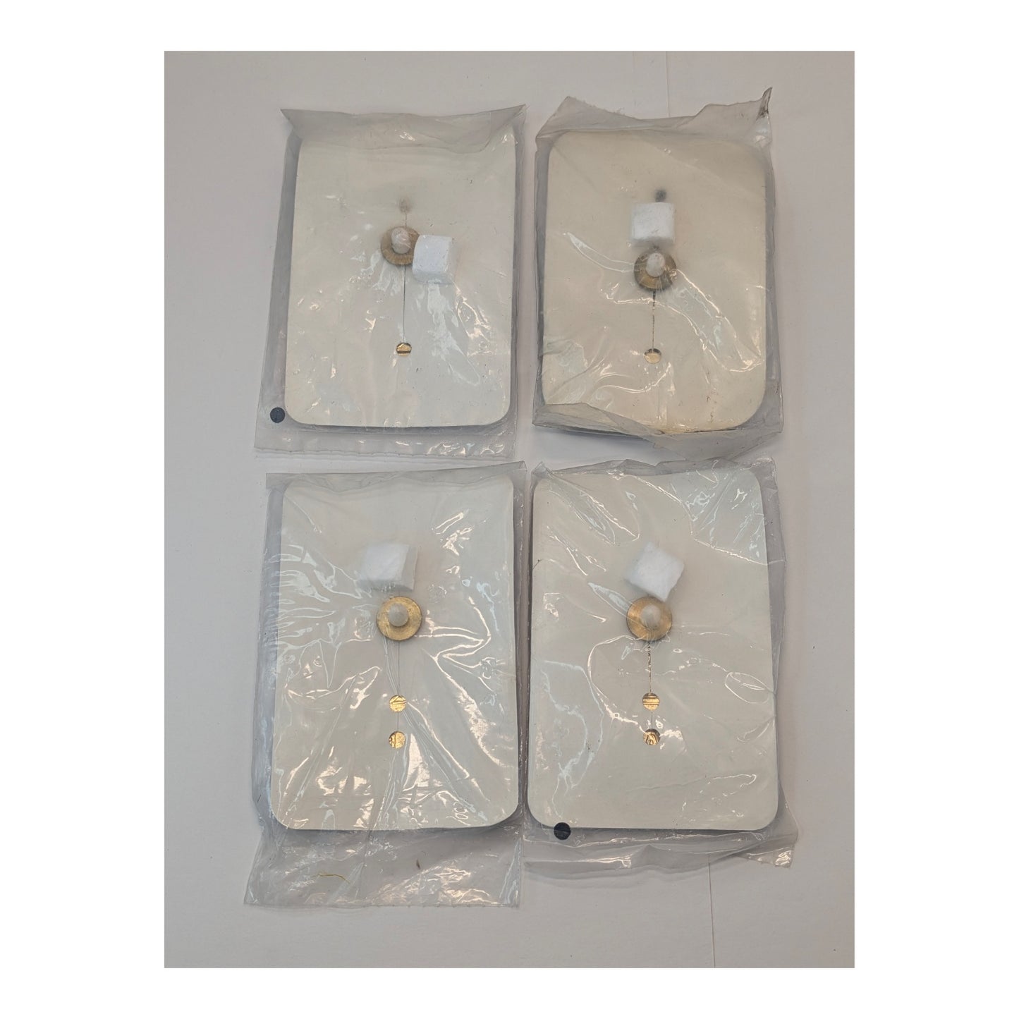 Lot of 4 Vintage HWC Security Guard Badges NOS Gold Tone Uniform Prop