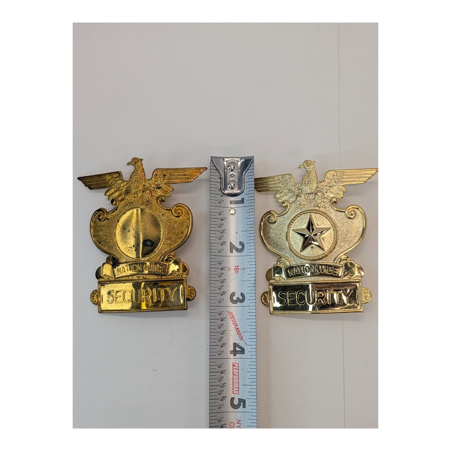 Vintage Nation Wide Security Badge Lot of 4, Eagle Top, Mid-Century
