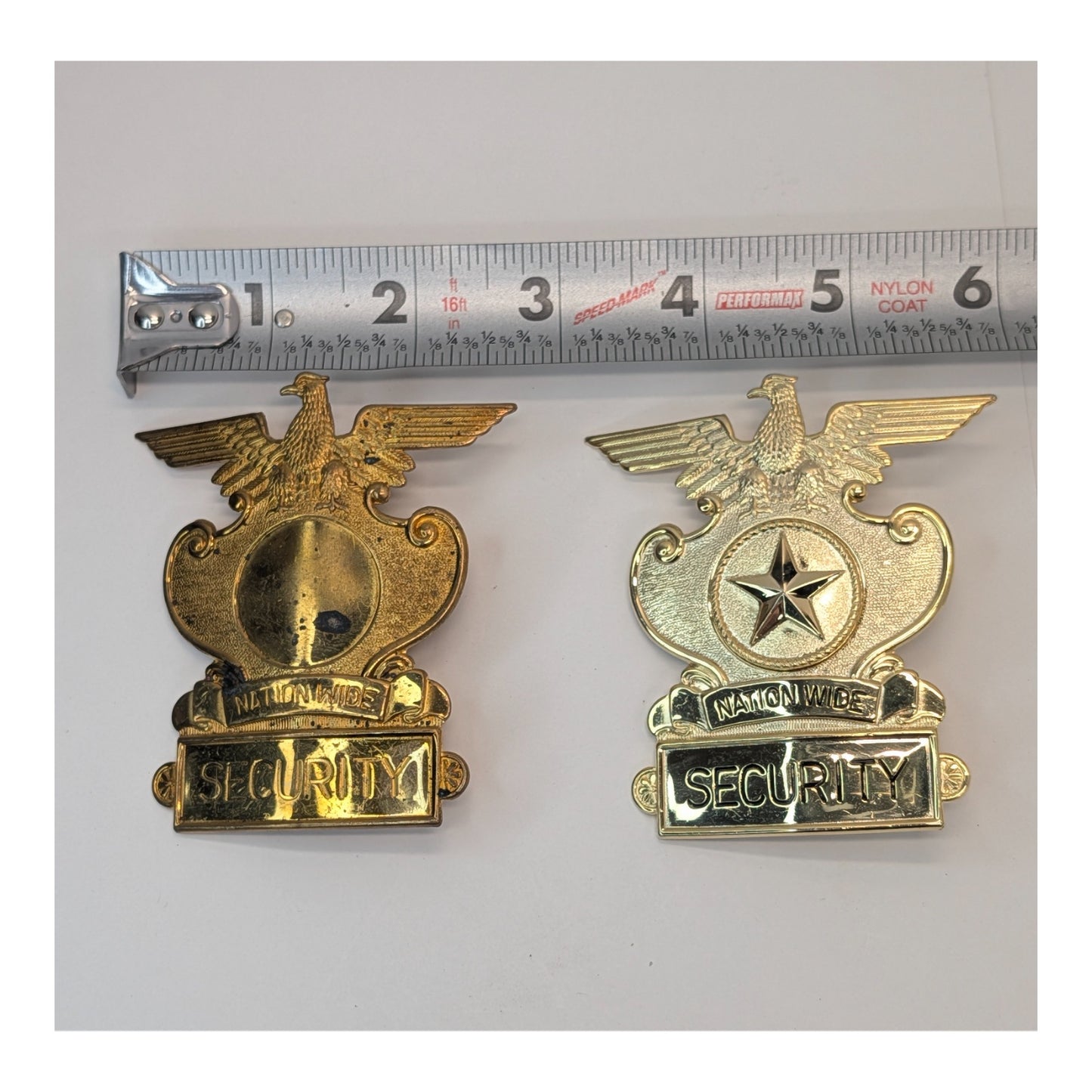 Vintage Nation Wide Security Badge Lot of 4, Eagle Top, Mid-Century