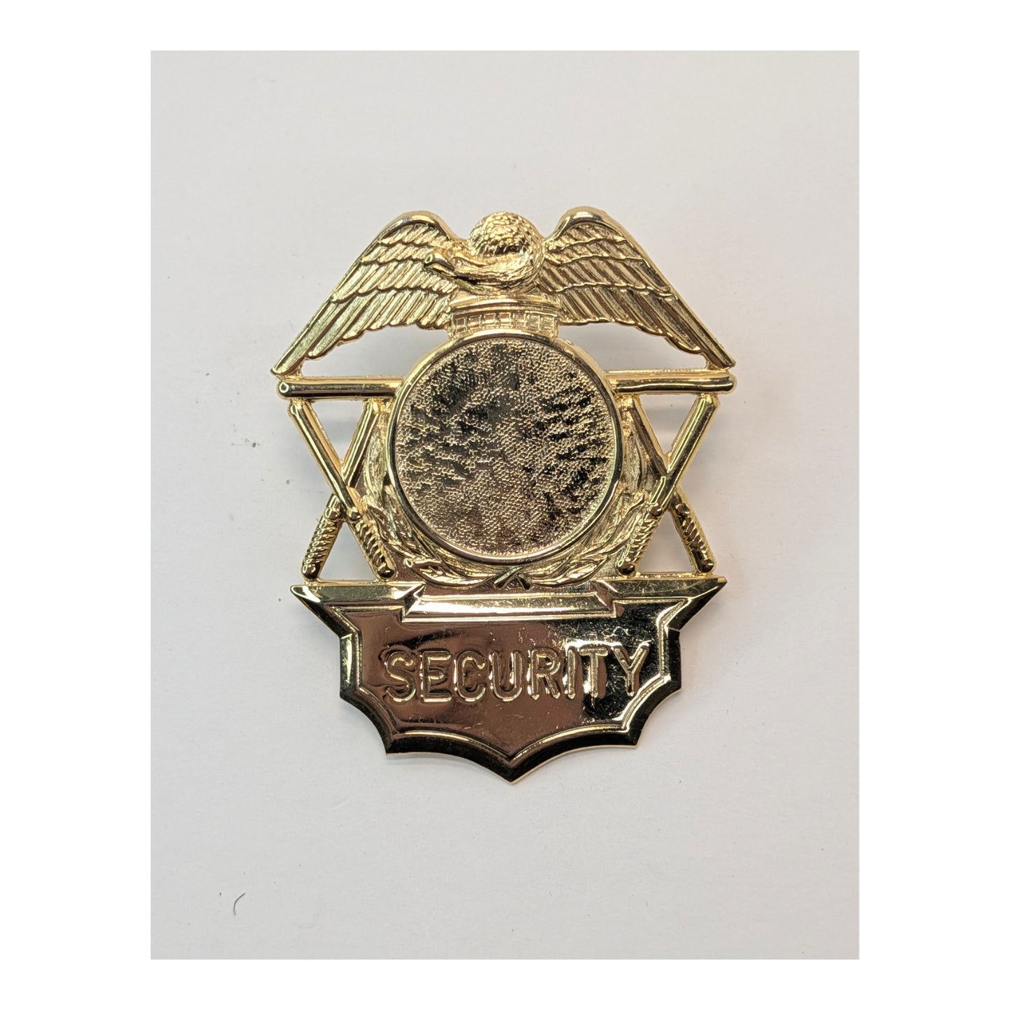 Vintage Security & Sergeant Eagle Badges, Gold Tone Metal, Lot of 3