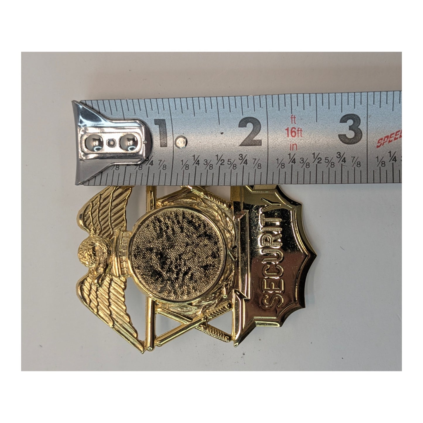 Vintage Security & Sergeant Eagle Badges, Gold Tone Metal, Lot of 3