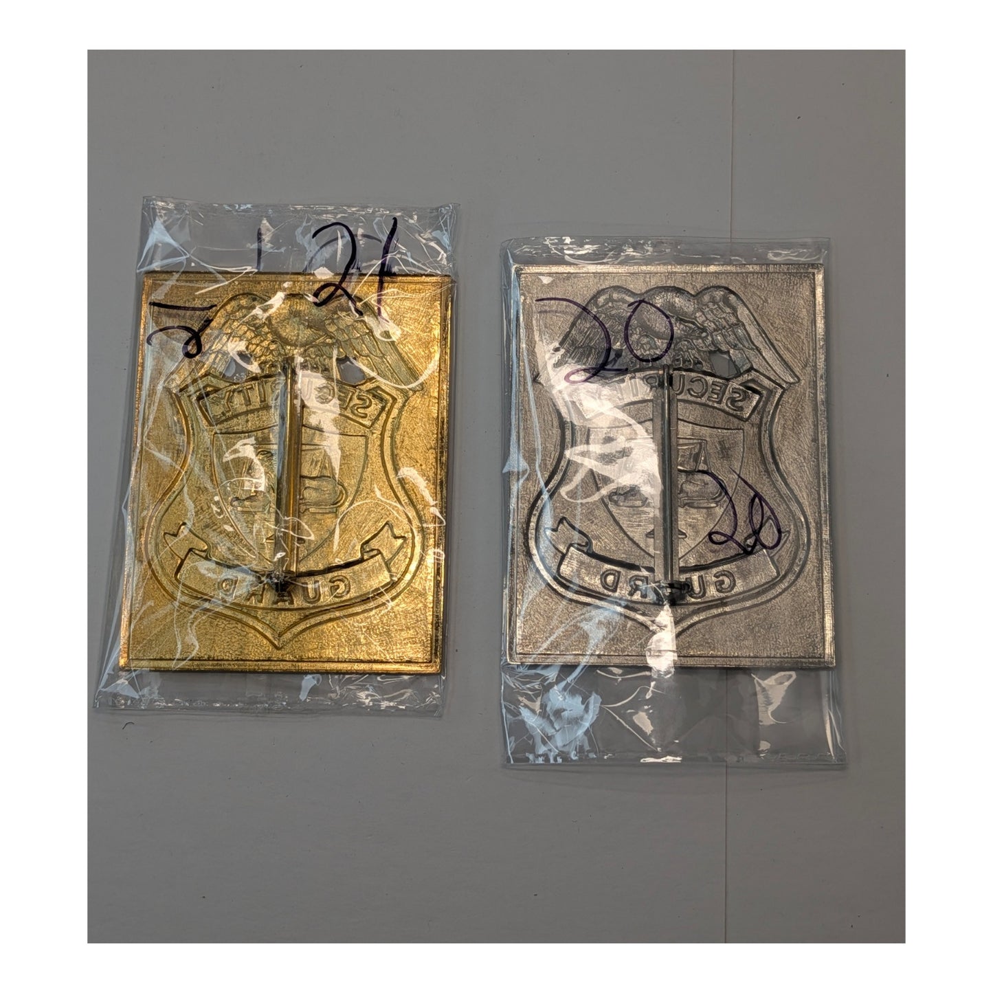 Vintage Security Guard Belt Buckle Set, Gold & Silver Tone, NOS