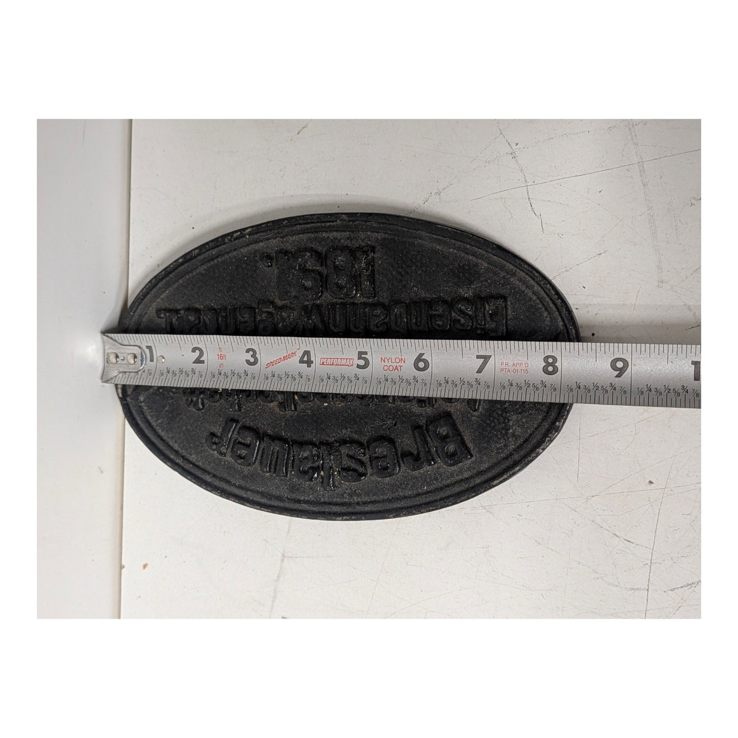Antique 1891 German Railway Train Plaque Cast Iron Breslauer Industrial Decor