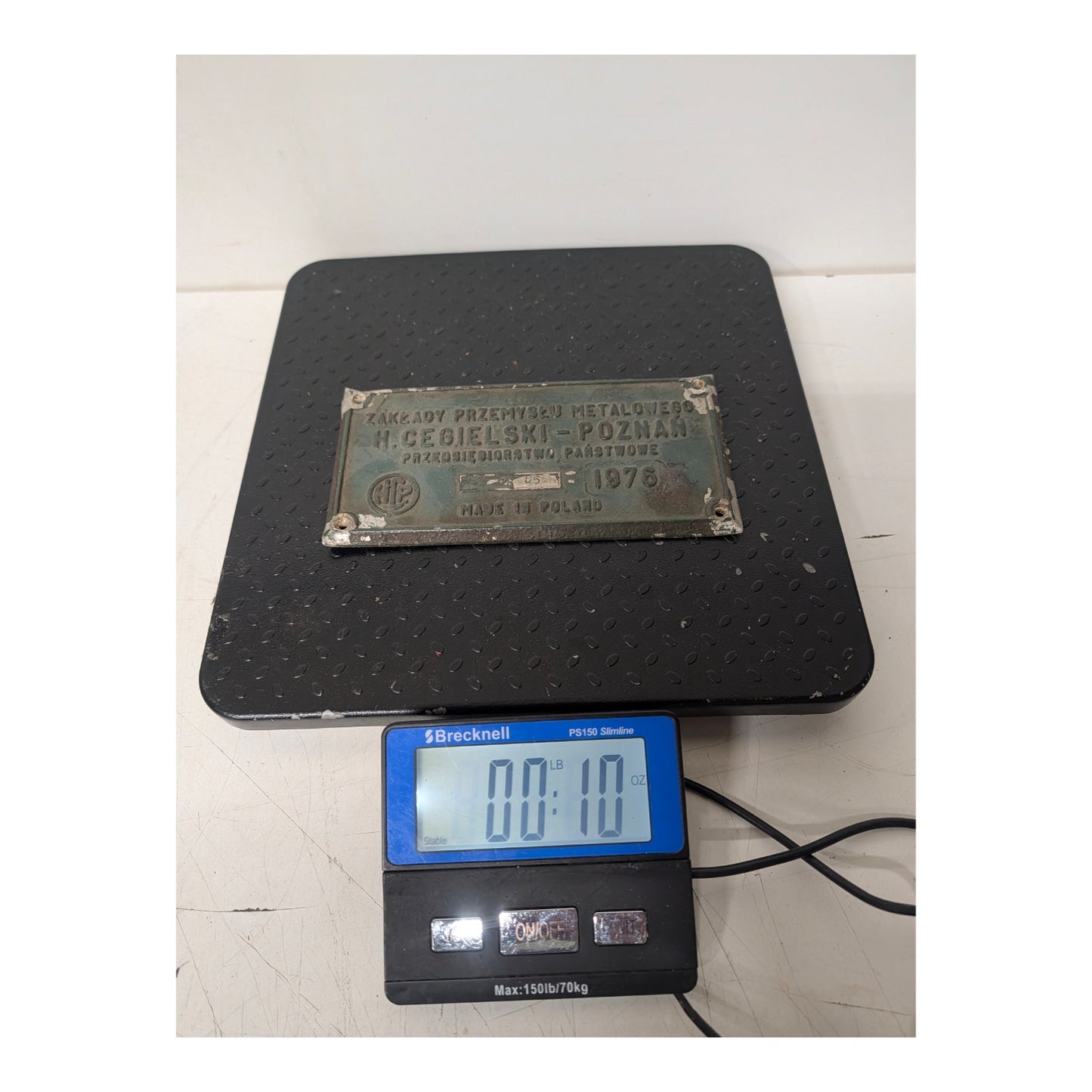 Vintage 1978 H. Cegielski Polish Industrial Machine Plaque Cast Metal Sign