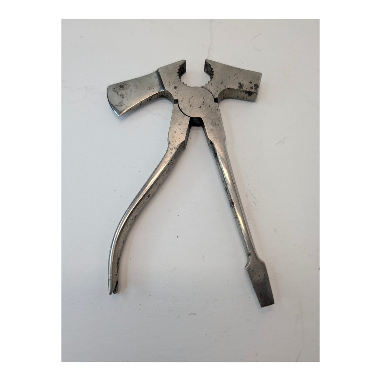 Vintage Industrial Steel Hatchet Hammer Pliers Multi-Tool 7.75"