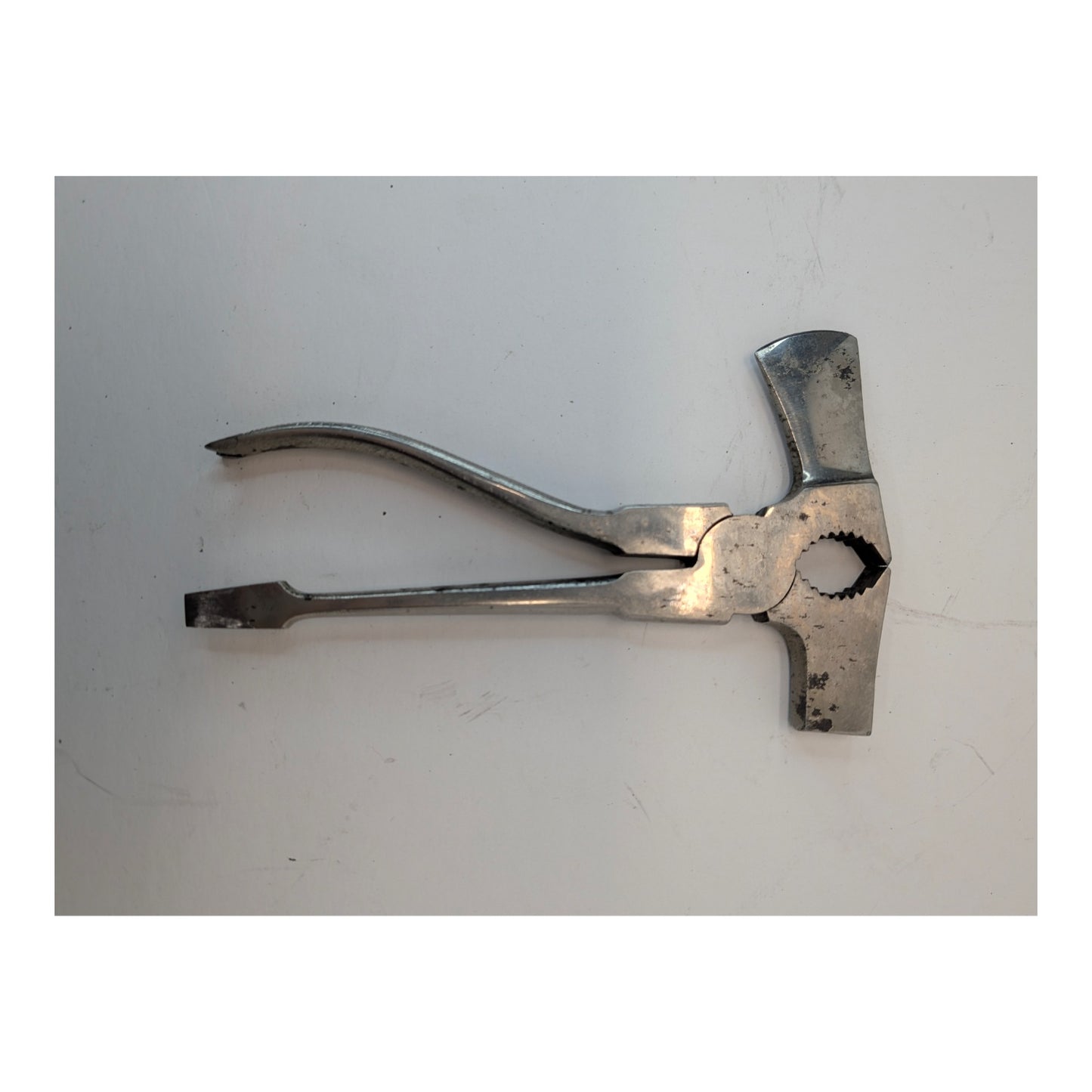 Vintage Industrial Steel Hatchet Hammer Pliers Multi-Tool 7.75"
