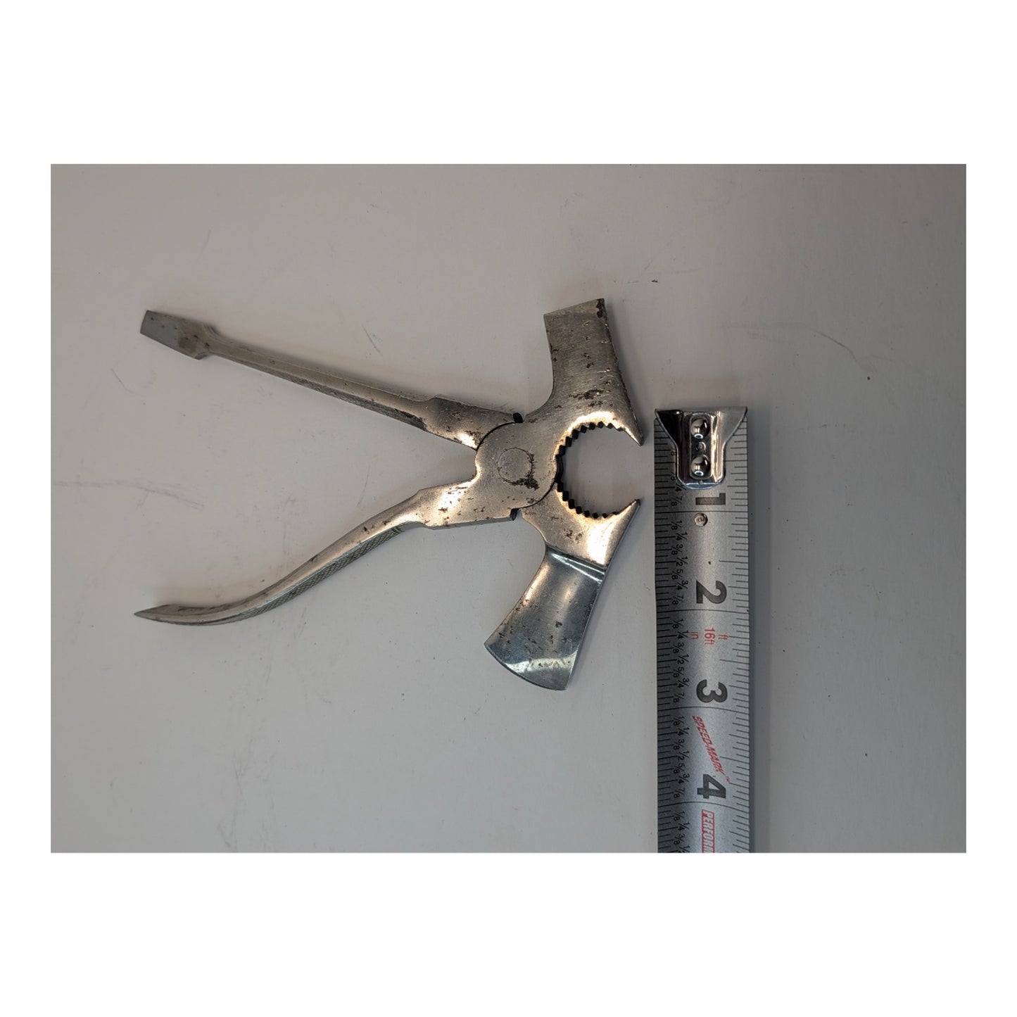 Vintage Industrial Steel Hatchet Hammer Pliers Multi-Tool 7.75"
