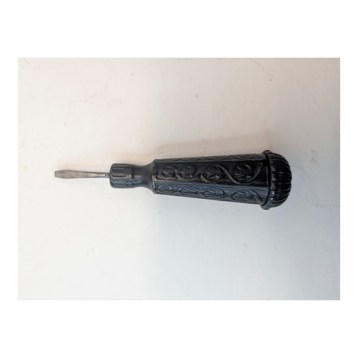 Antique 1919 Ornate Multi-Tool Screwdriver w/ Nesting Bits Gutta Percha Handle