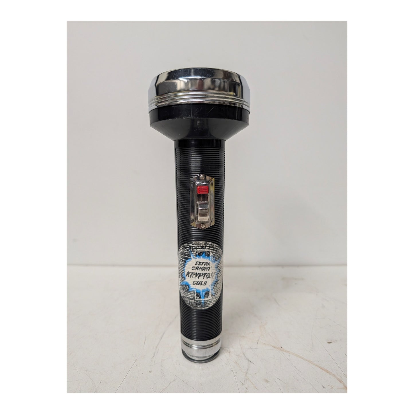 Vintage 1970s Krypton Flashlight Black & Chrome Retro Industrial Design