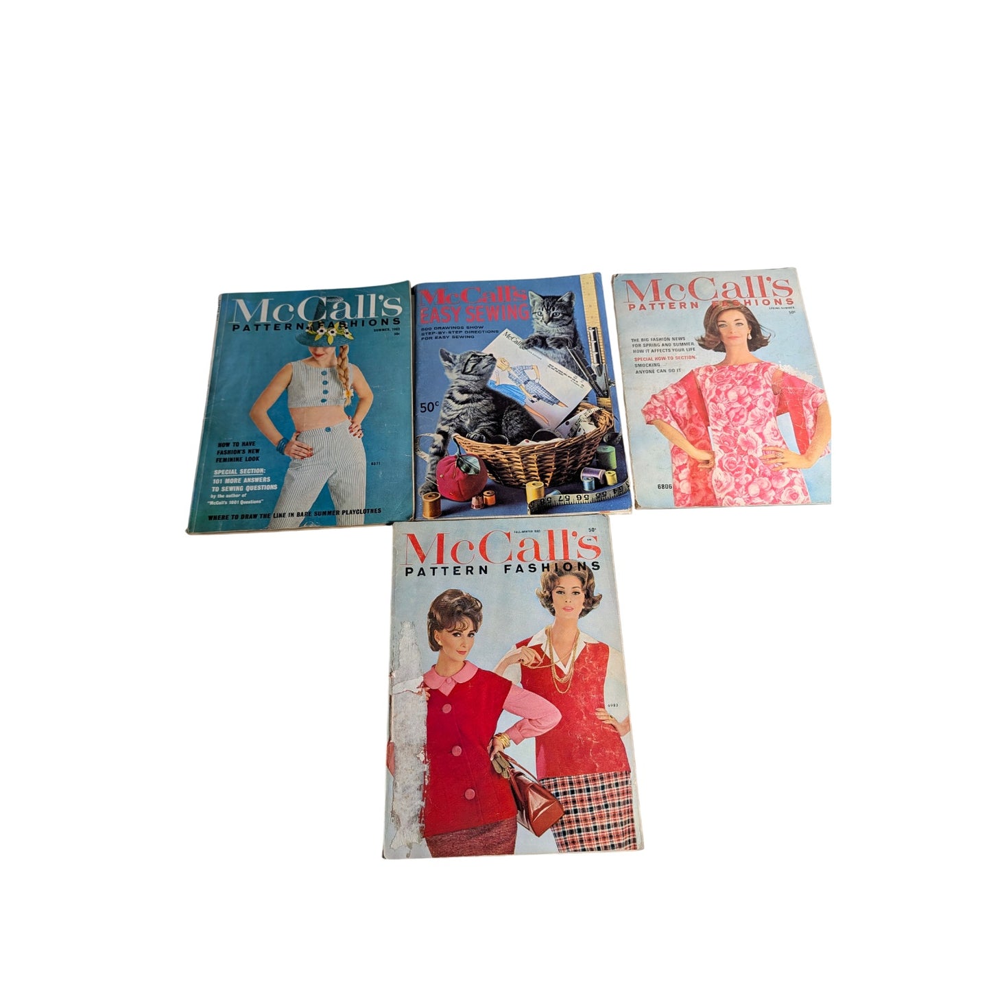Lot of 4 Vintage 1960s McCall's Pattern Fashions Magazines | Mid-Century