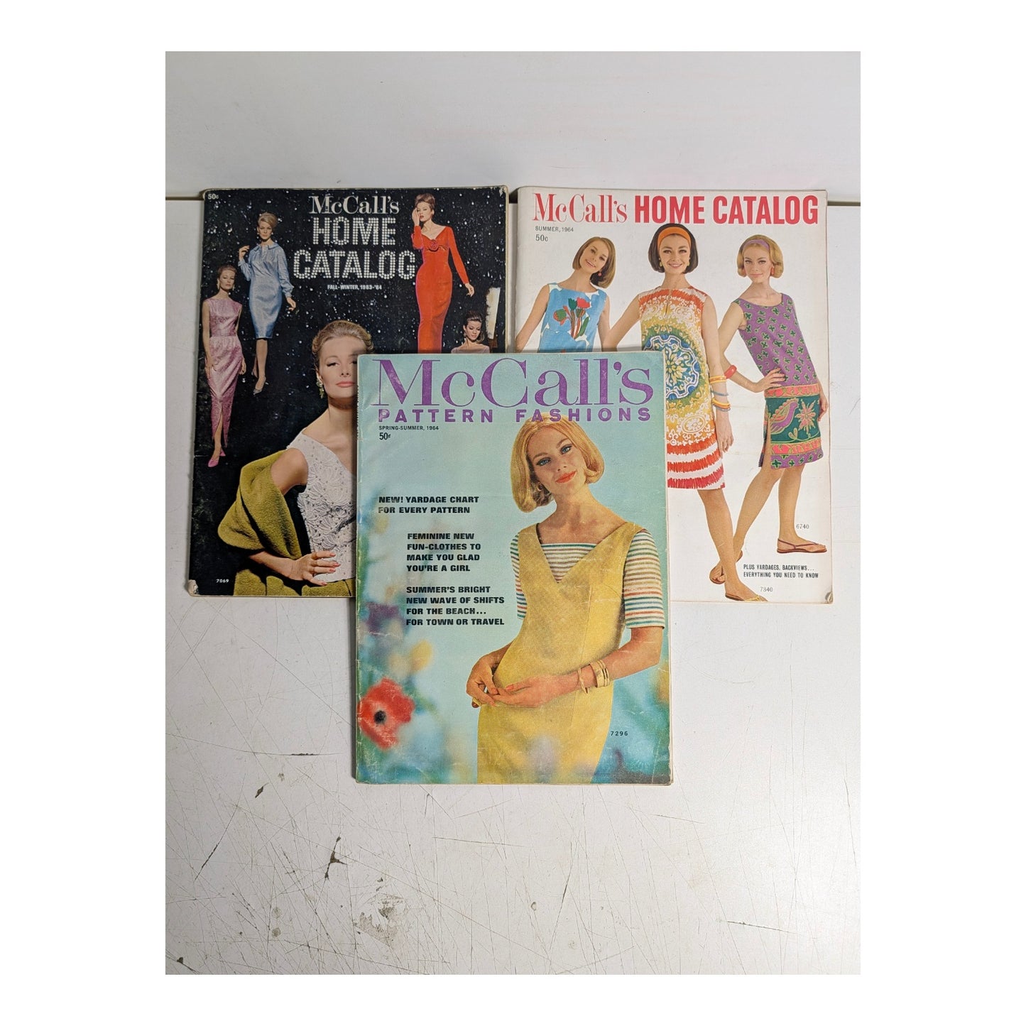 Lot of 3 Vintage 1964 McCall's Sewing Pattern Catalogs Mid-Century Fashion
