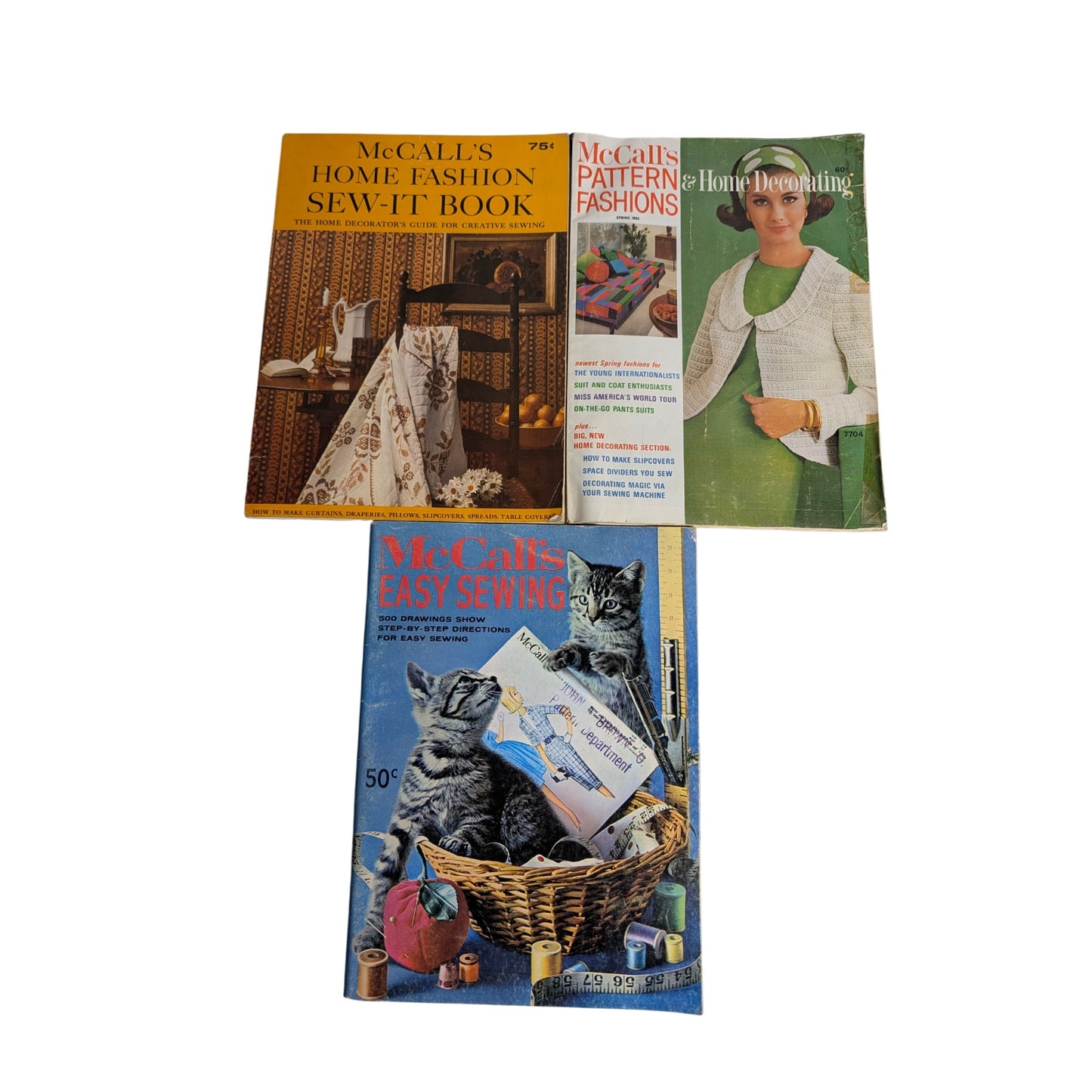 Vintage 1960s McCall's Sewing & Home Decor Pattern Book Lot of 3
