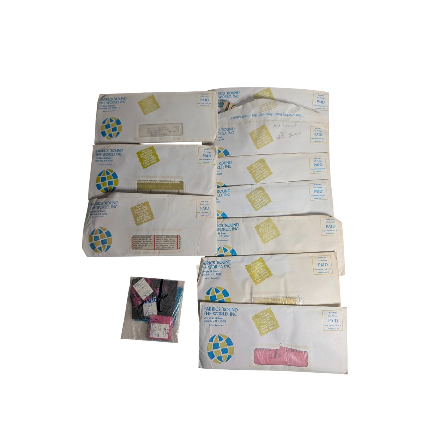 Vintage 1970s Fabric Swatch Lot | Fabrics 'Round The World Mail Order Club