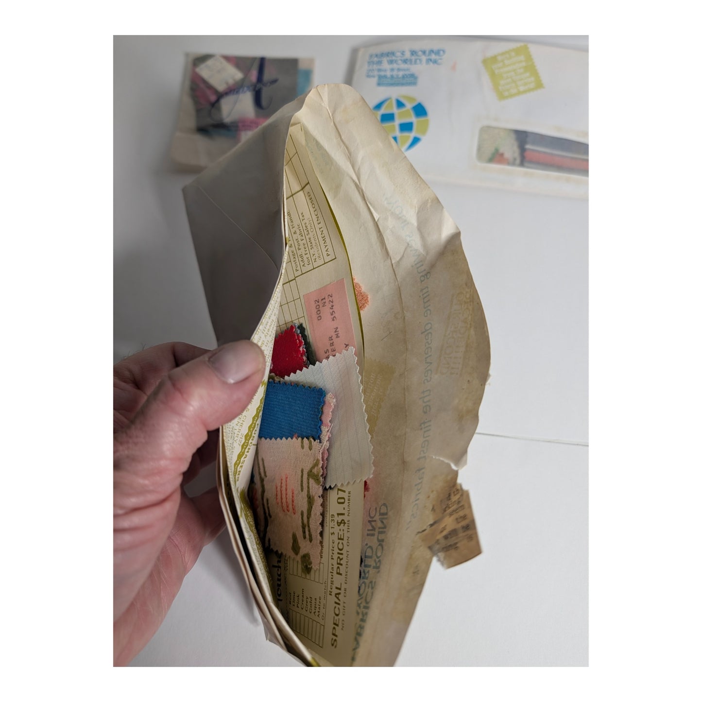 Vintage 1970s Fabric Swatch Lot | Fabrics 'Round The World Mail Order Club