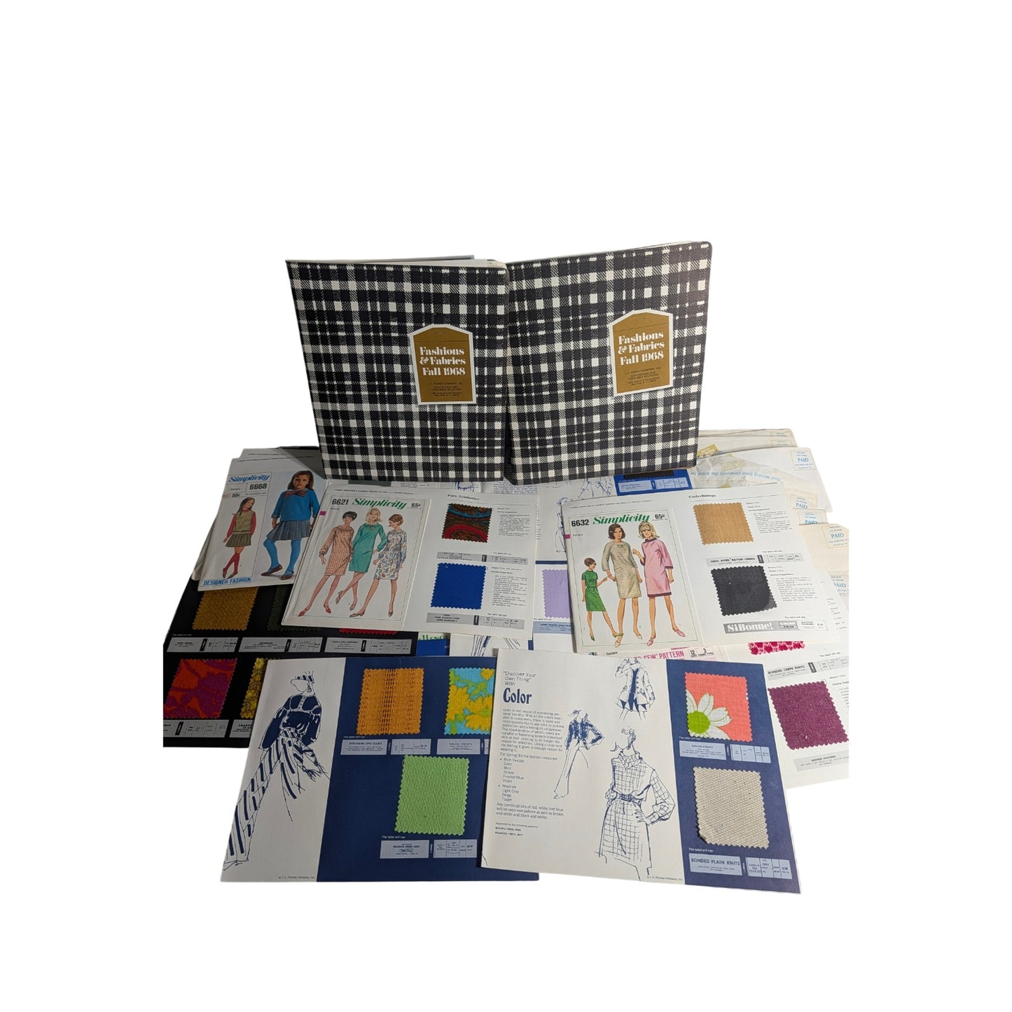 Vintage 1968 Fashions & Fabrics Swatch Books | Complete Mod Era Year Set