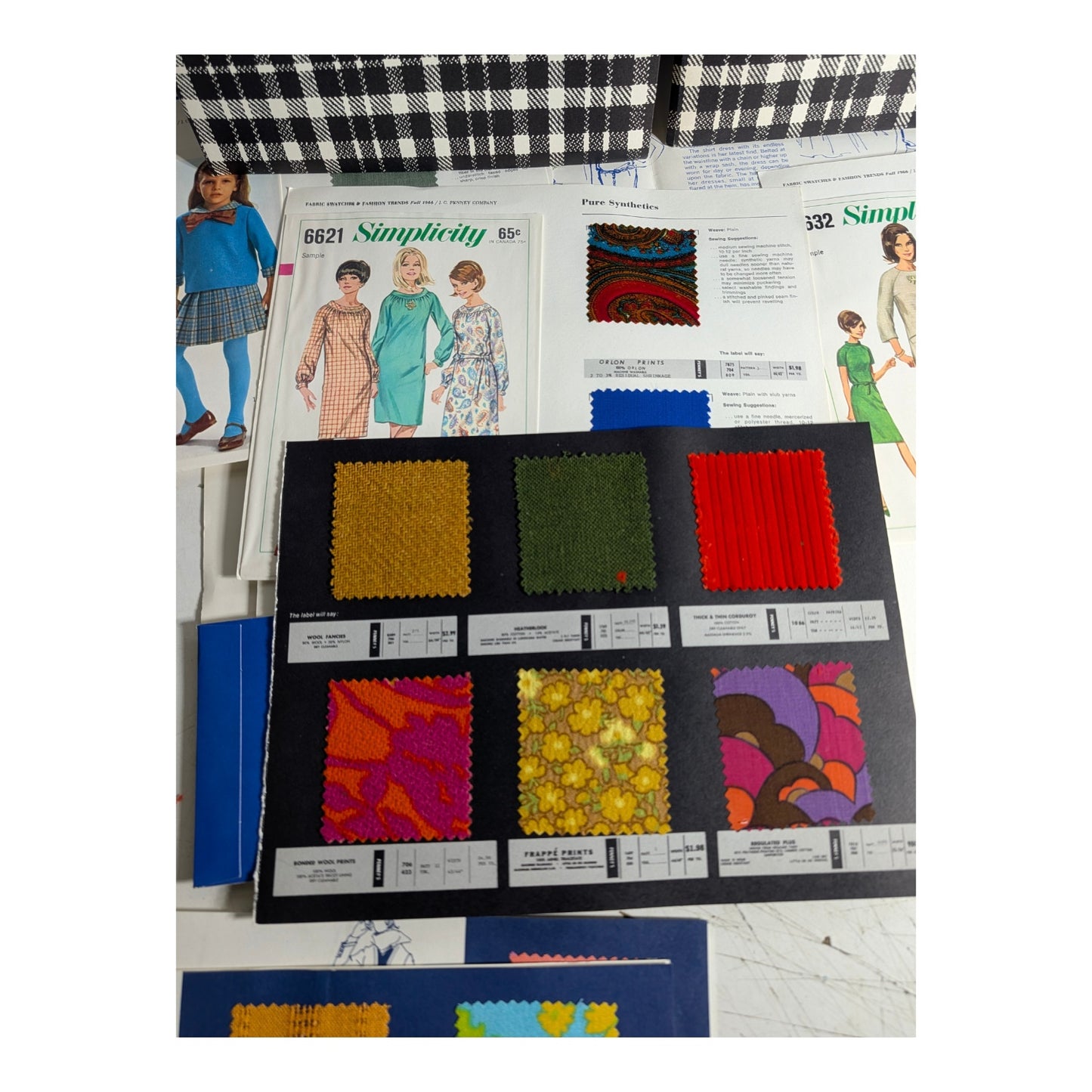 Vintage 1968 Fashions & Fabrics Swatch Books | Complete Mod Era Year Set
