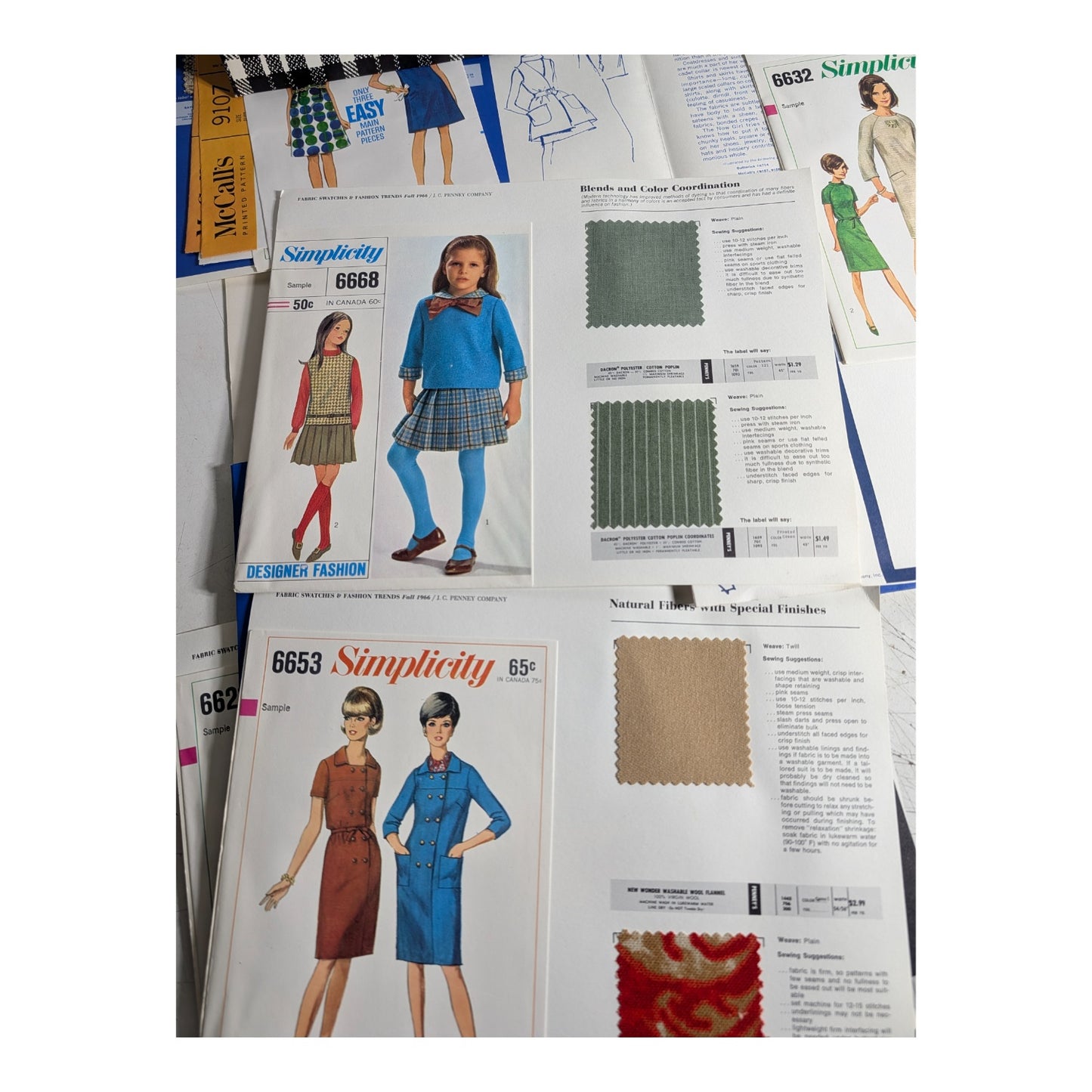 Vintage 1968 Fashions & Fabrics Swatch Books | Complete Mod Era Year Set
