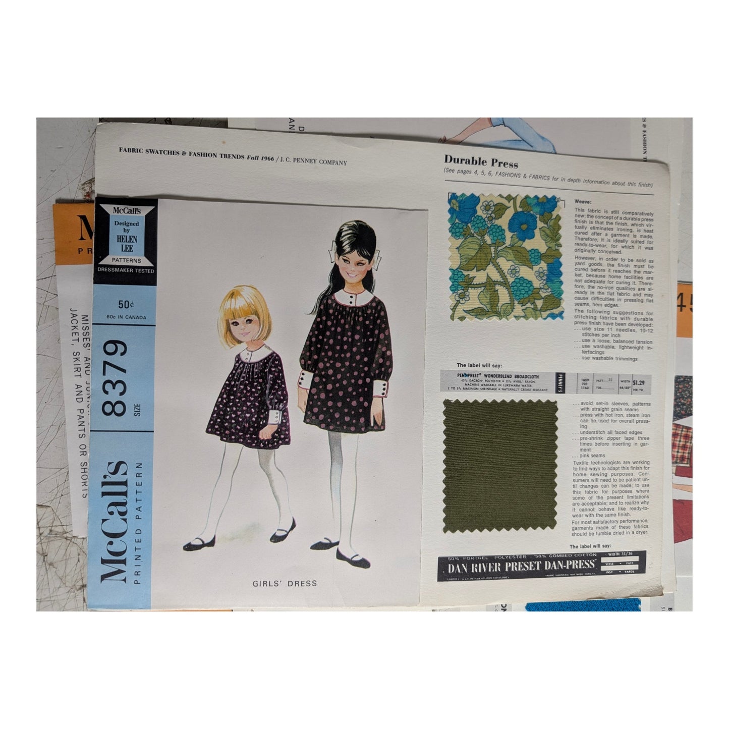 Vintage 1969 McCall's Fabric Report Lot w/ Swatches | Mod Fashion Ephemera
