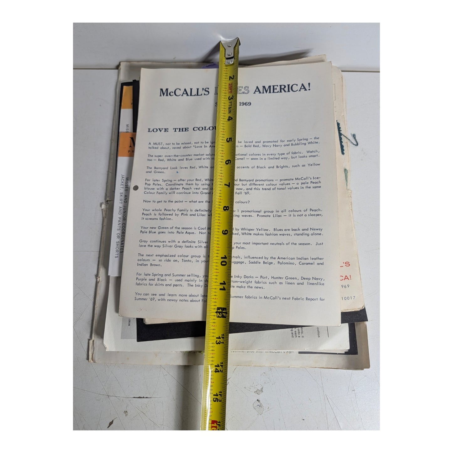 Vintage 1969 McCall's Fabric Report Lot w/ Swatches | Mod Fashion Ephemera