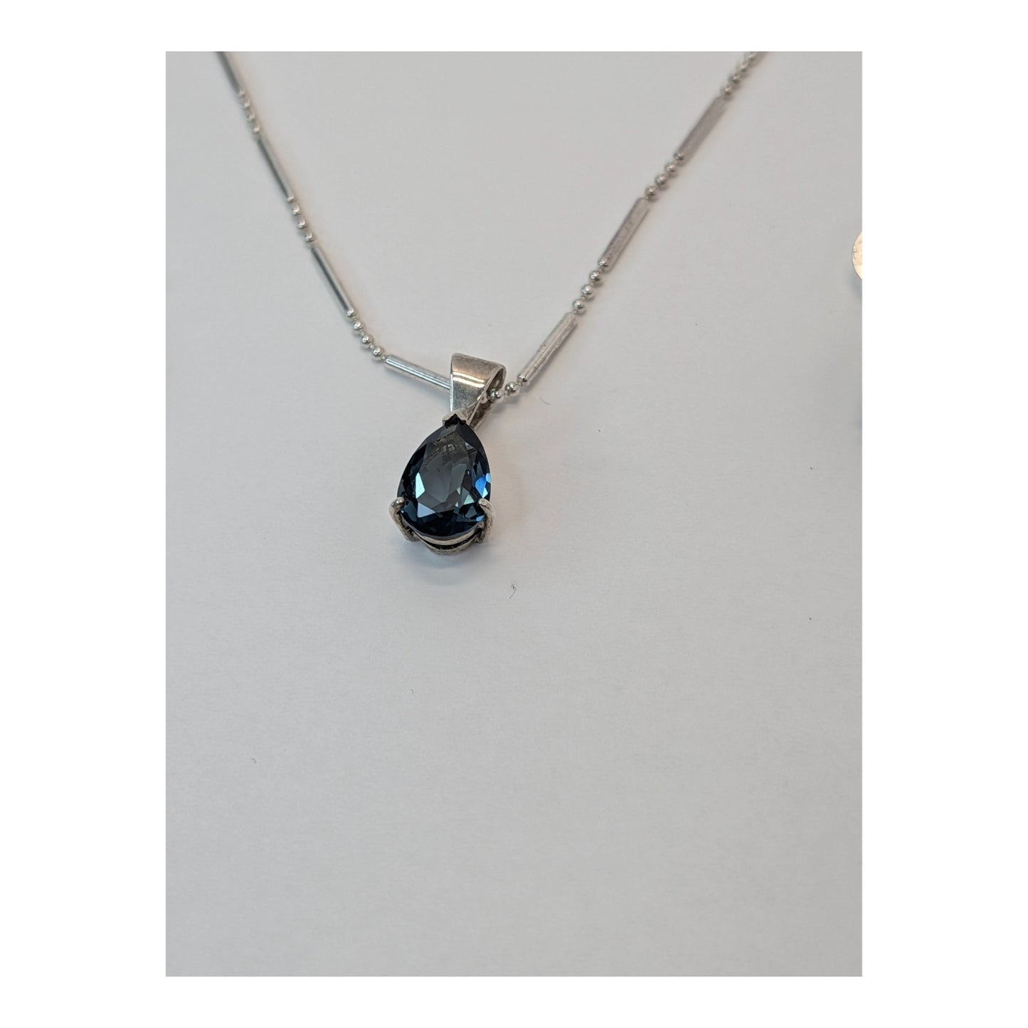 Vintage Sterling Silver London Blue Topaz Teardrop Jewelry Set