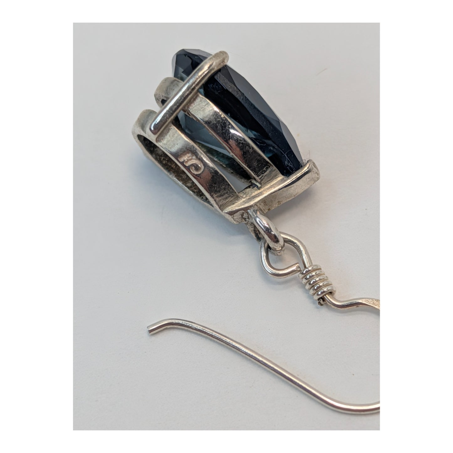 Vintage Sterling Silver London Blue Topaz Teardrop Jewelry Set