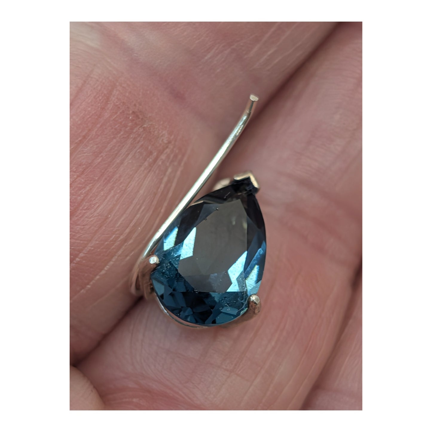 Vintage Sterling Silver London Blue Topaz Teardrop Jewelry Set