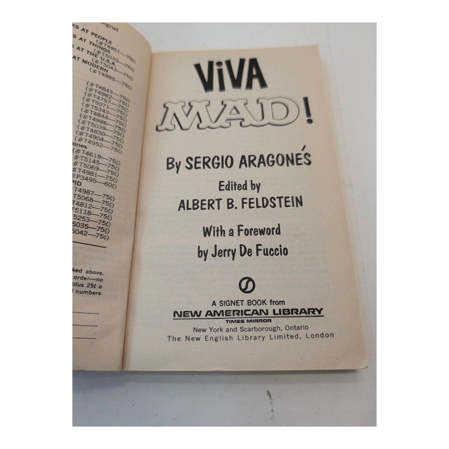 Viva MAD! by Sergio Aragones 1968 First Printing Vintage Paperback