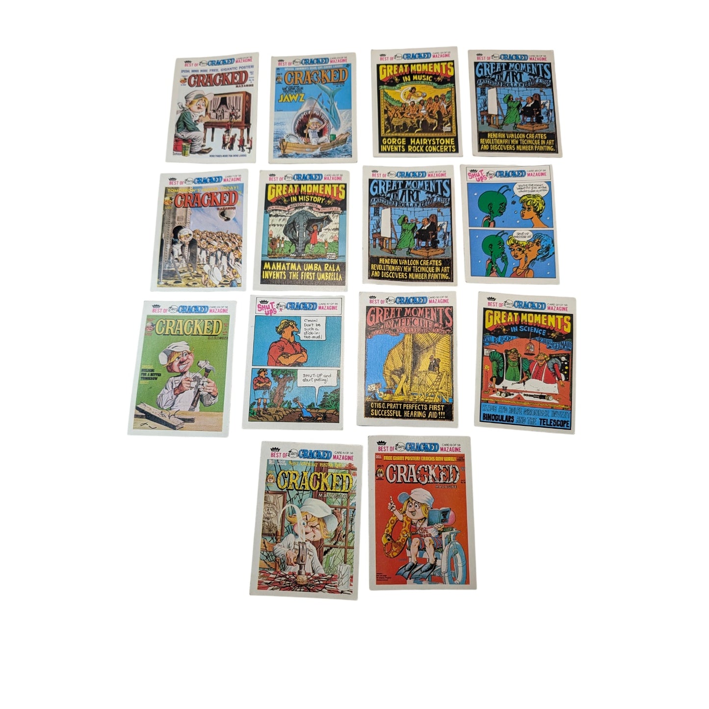 Vintage 1981 Topps Cracked Magazine Sticker Lot (14) 80s Parody Humor Cards