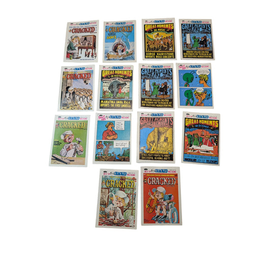 Vintage 1981 Topps Cracked Magazine Sticker Lot (14) 80s Parody Humor Cards