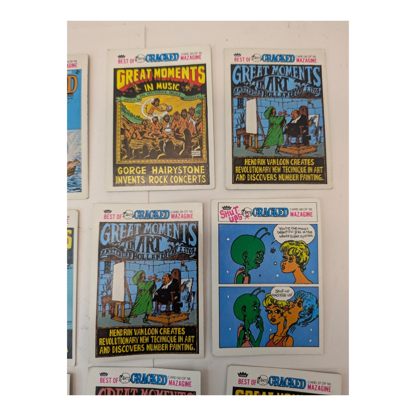 Vintage 1981 Topps Cracked Magazine Sticker Lot (14) 80s Parody Humor Cards