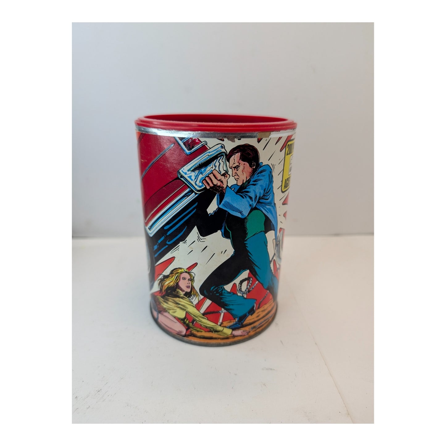 Vintage 1975 Six Million Dollar Man Jigsaw Puzzle in Can APC Collectible