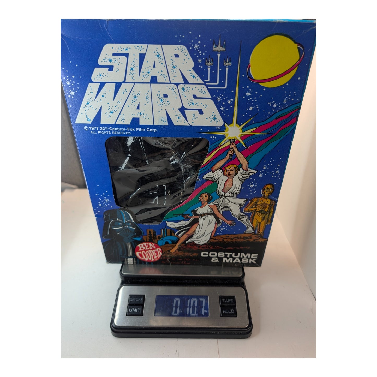 Vintage 1977 Star Wars Darth Vader Costume & Mask Ben Cooper Original Box