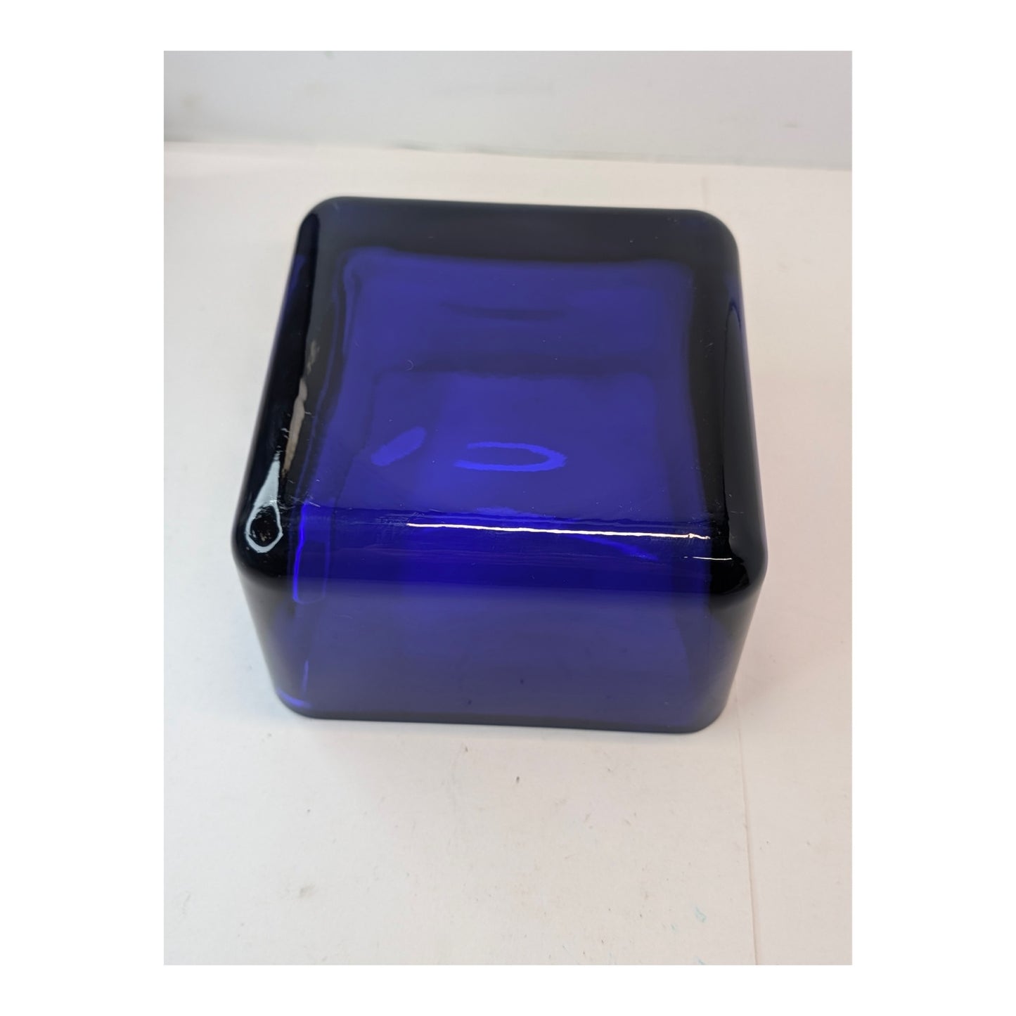 Heavy Krosno Cobalt Blue Cased Art Glass Bowl | Made in Poland
