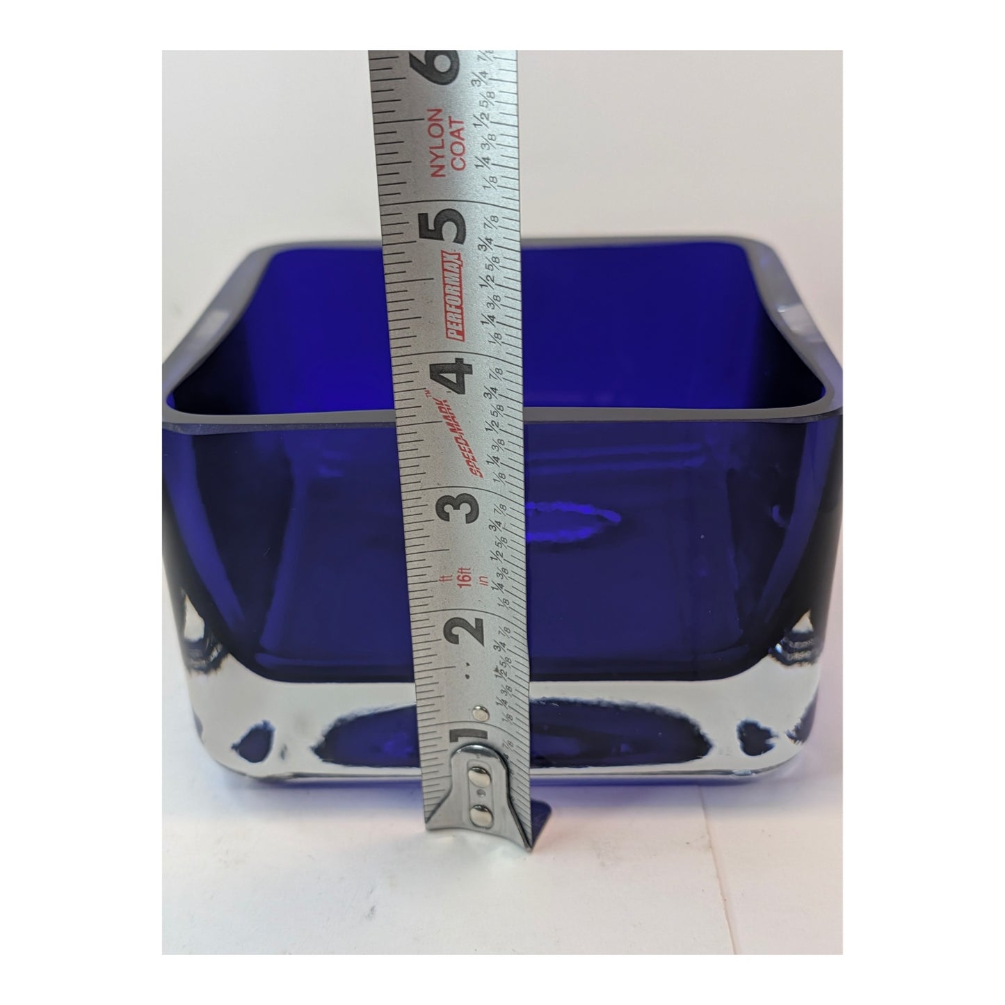 Heavy Krosno Cobalt Blue Cased Art Glass Bowl | Made in Poland
