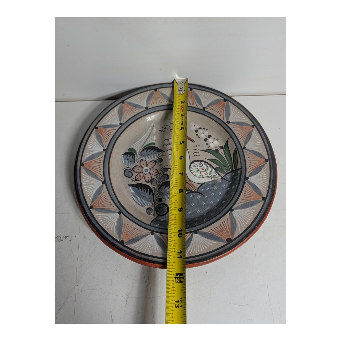 Vintage A. Solis Tonalá Mexican Pottery Wall Plates, Set of 3 Bird Motif