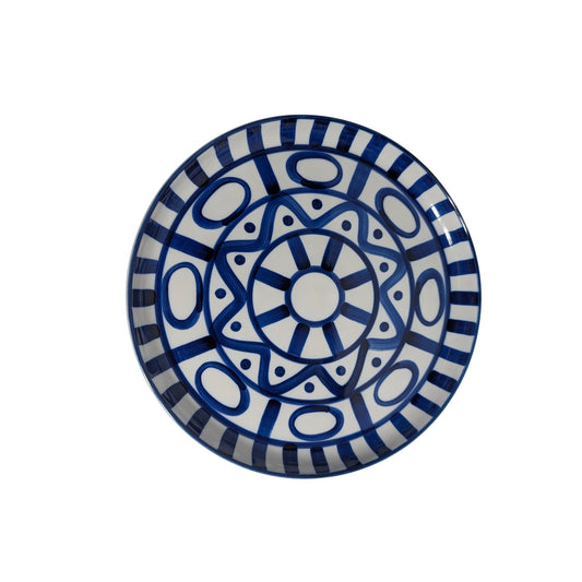 Vintage Dansk Arabesque Dinner Plate by Niels Refsgaard Blue White Stoneware